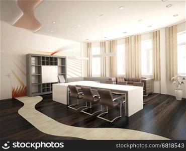3d rendering of a office cabinet interior design