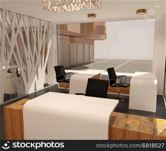 3d rendering of a office interior design