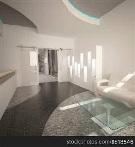 3d rendering of a reception interior design