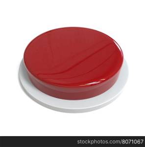 3d rendering of a red button with no text written on it isolated on white background