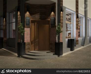 3d rendering of a restaurant exterior design