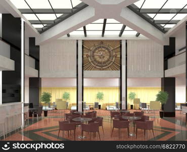 3d rendering of a restaurant interior design