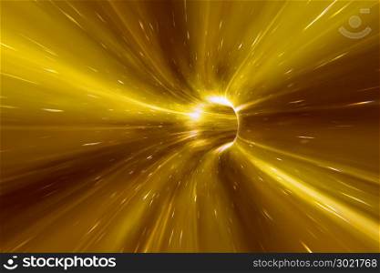 3d rendering of a warp tunnel in space