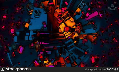 3d rendering of abstract technology backdrop. Complicated surface, computer generated in cartoon style. 3d render technology background. Complicated abstract surface, computer generated in cartoon style