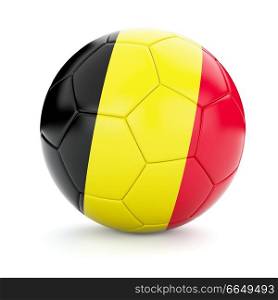 3d rendering of Belgium soccer football ball with Belgian flag isolated on white background. Soccer football ball with Belgium flag