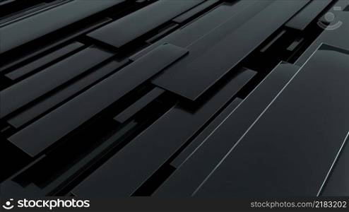 3d rendering of black glossy rectangular panels at different levels. Computer generated abstract geometric backdrop. 3d rendering of black glossy rectangular panels at different levels. Computer generated abstract geometric backdrop.. 3d rendering of black glossy rectangular panels at different levels. Computer generated abstract geometric background.
