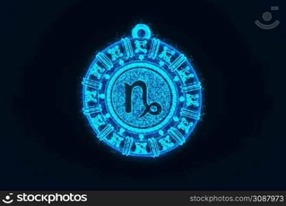 3d rendering of Capricorn zodiac Sign. Abstract night sky background