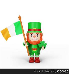 3d rendering of character st. patrick&rsquo;s day concept