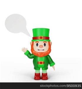 3d rendering of character st. patrick’s day concept