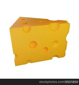3d rendering of cheese isolated