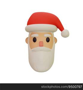 3d rendering of christmas concept santa character icon