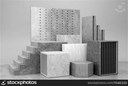 3d rendering of concrete podium.