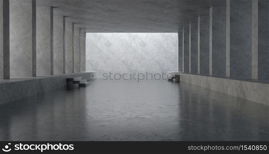 3d rendering of Concrete room.