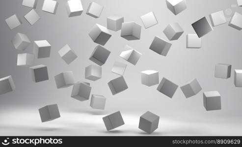 3D Rendering of Cubes on white