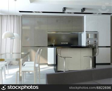 3d rendering of dining room interior design