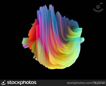 3D Rendering of folder color twist for 3D designs and presentation to emphasize dimensionality and color brightness
