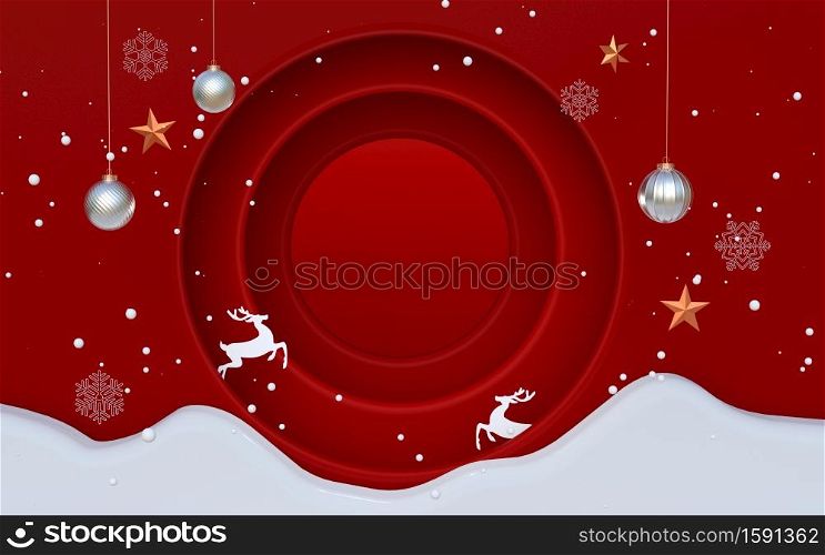 3d rendering of happy new year and merry christmas background.