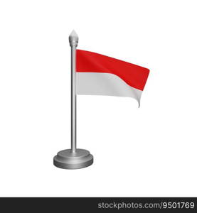 3d rendering of indonesia flag concept indonesia national day