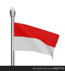 3d rendering of indonesia flag concept indonesia national day