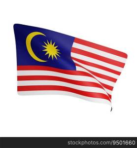 3d rendering of malaysia flag concept malaysia national day