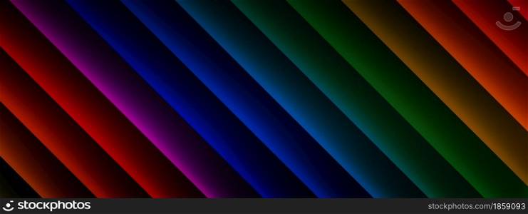 3D rendering of multicolored lines, geometric elements background