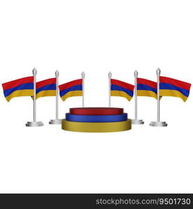 3d rendering of podium with armenia national day concept