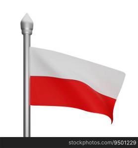 3d rendering of poland flag concept poland national day