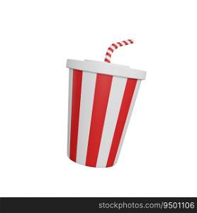 3d rendering of soda cup fast food icon