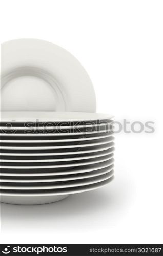 3d rendering of some plates isolated on white