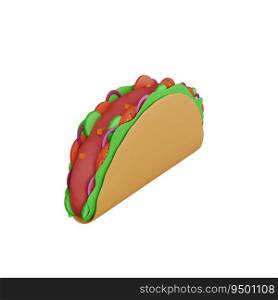 3d rendering of taco fast food icon