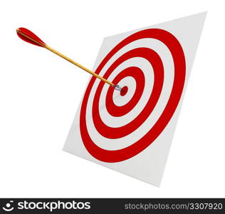3d rendering of the arrows in the centre of target