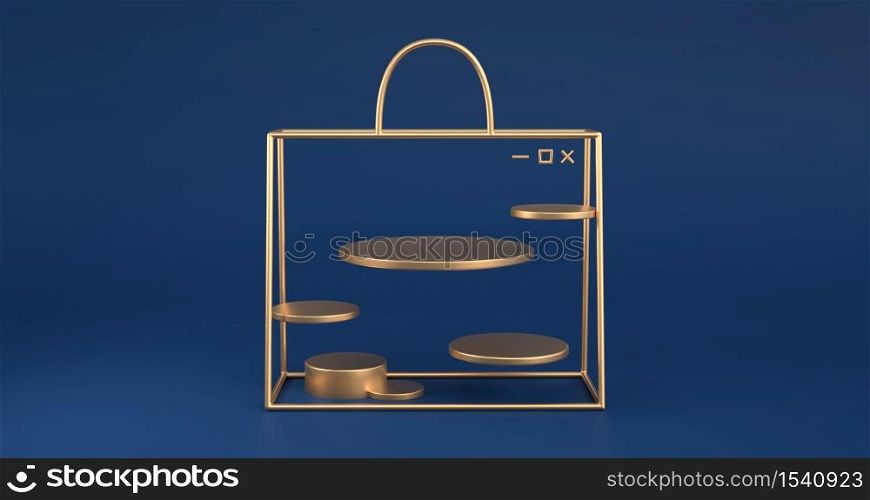 3d rendering of the golden bag outline