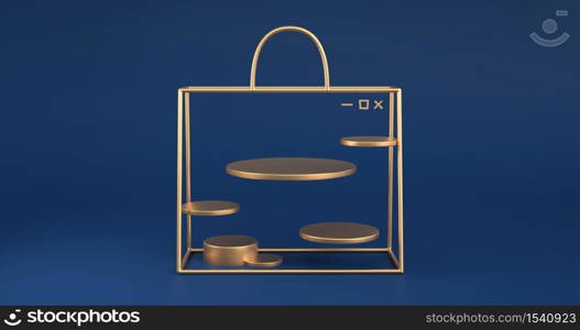 3d rendering of the golden bag outline