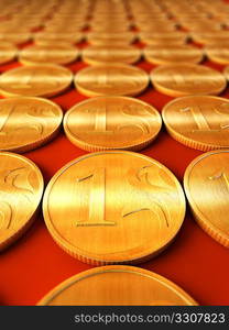 3d rendering of the golden coins