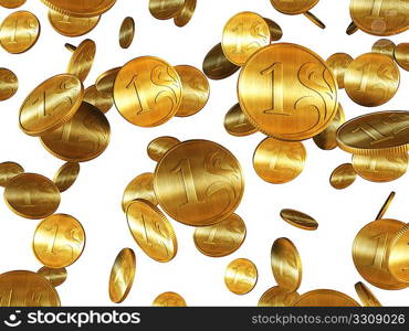 3d rendering of the golden coins