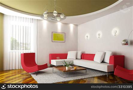 3d rendering of the modern sitting room