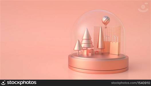 3d rendering of the snow globe.