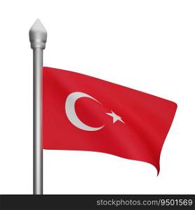 3d rendering of turkey flag concept turkey national day