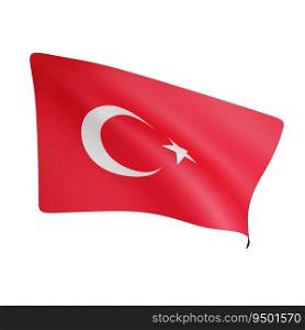 3d rendering of turkey flag concept turkey national day