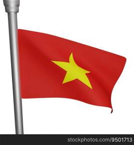 3d rendering of vietnam flag concept vietnam national day