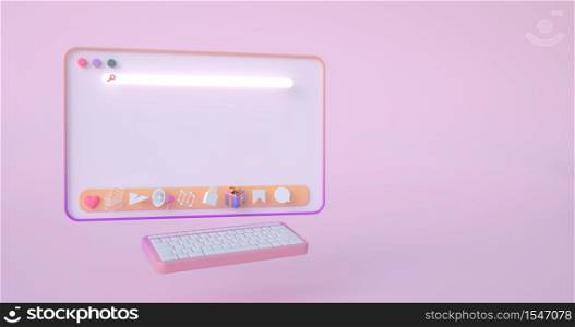 3d rendering of web icons.