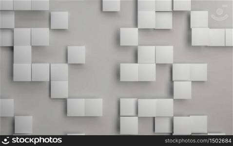 3d rendering of white and gray ceramic tiles over paper background. Minimalist abstract backgorund or backdrop. Place for your text. Copyspace. 3d render of white and gray ceramic tiles over paper background. Minimalist abstract backgorund or backdrop. Place for your text. Copyspace