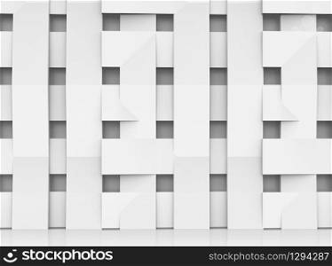 3d rendering. overlayed white panel bars wall background.