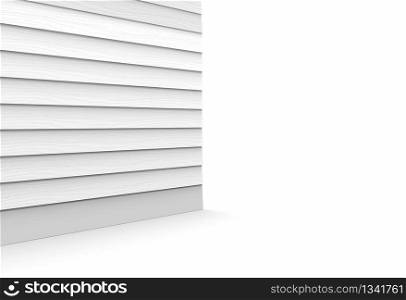 3d rendering. perspective view of gray wood panels edge wall and floor background.