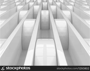 3d rendering. Perspective view of Modern Abstract white object pattern floor background.