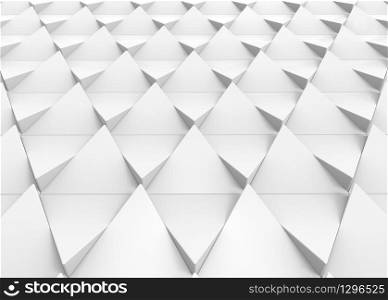 3d rendering. perspective view of modern white triangular shape tile floor background.