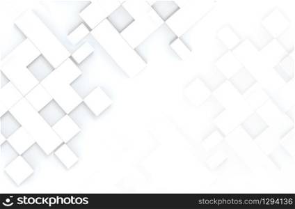3d rendering. random square shape box pattern on copy space background.