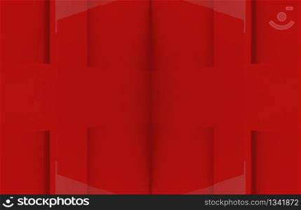 3d rendering. Red color panel simple design wall background.