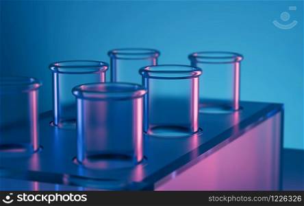 3d rendering science laboratory test tubes , laboratory equipment.