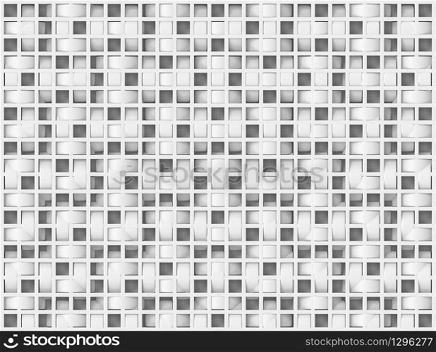 3d rendering. Seamless abstract white square pattern art design decoration wall background.